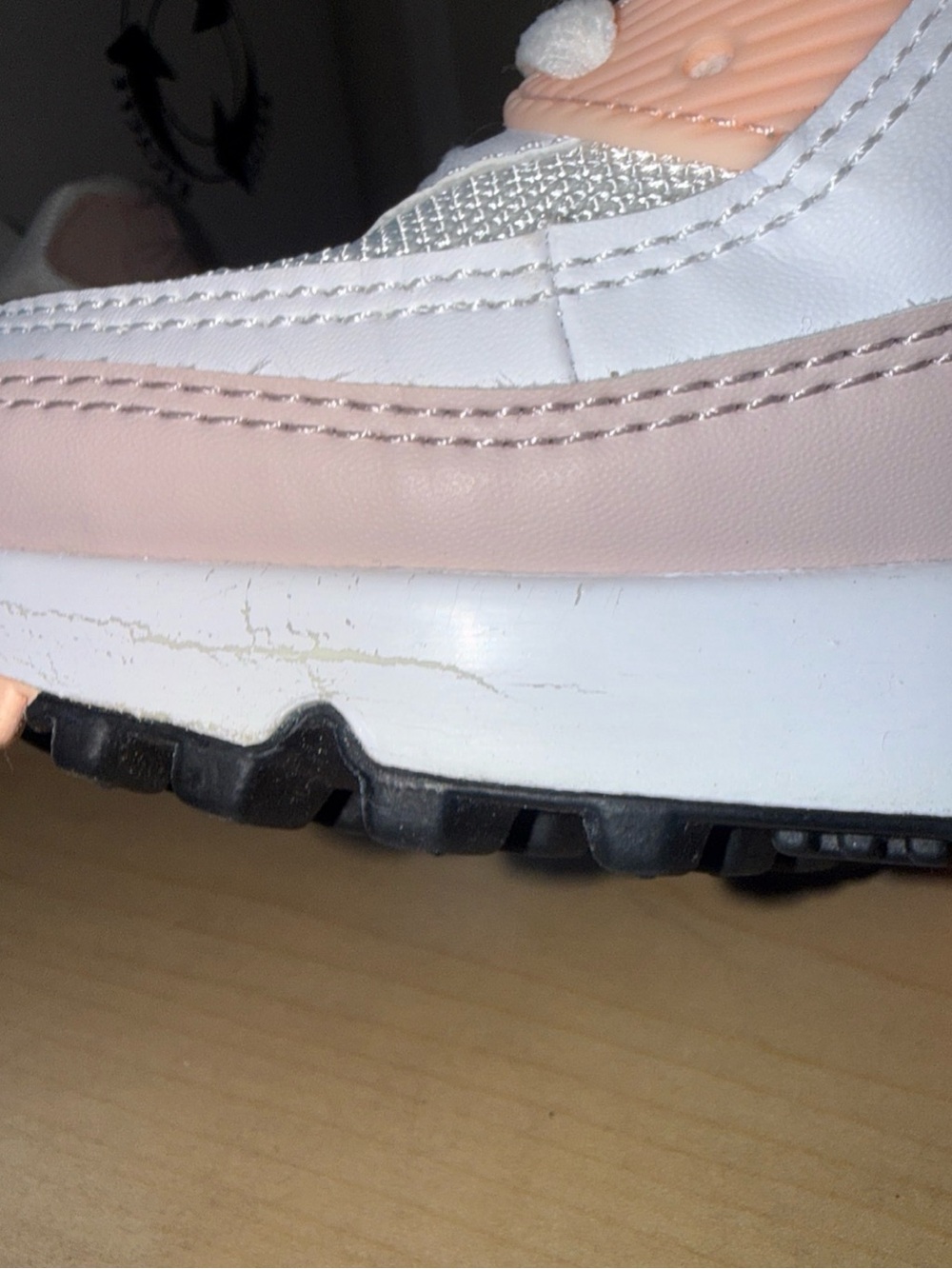 Nike Air Max 90 White Pink Barely Rose Women's Size 5.5W CT1030-101 Preowned - Picture 7 of 8
